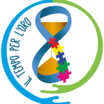 logo il tempo per l'oro bordo bianco